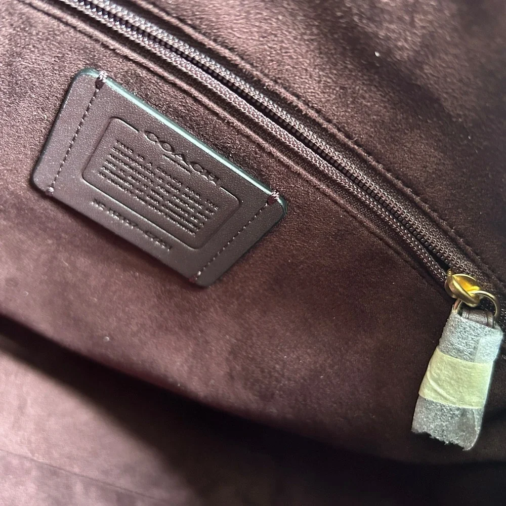 Coach Kleo Backpack Brown Black Signature Canvas Suede C5648 Excellent
